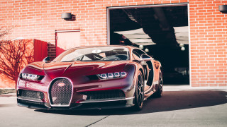 Red bugatti brick building sunset - luxury free wallpaper