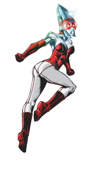Woman red white costume flying - costume free wallpaper