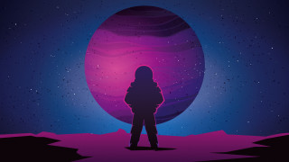 Space astronaut moon stars purple - a large object in the sky free wallpaper