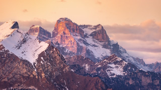 Mountain range snow capped clouds 2 - caspar wolf free wallpaper