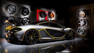 Car yellow stripes garage wheels - the wall and a clock free wallpaper