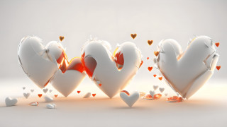 Broken hearts falling scattered love - heart free wallpaper