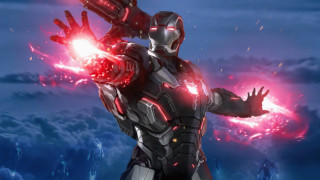 Man suit lightup arm redlight - his hand free wallpaper for desktop