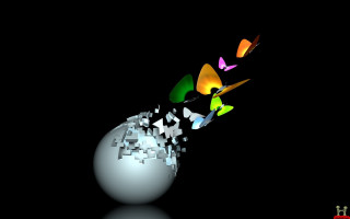 Flying person globe cubes arrows - image of a person free wallpaper