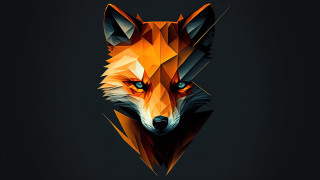 Fox blue eyes low poly - low free wallpaper