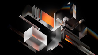 Black background colorful design 3d - geometric abstract art free wallpaper
