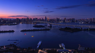 City skyline night bridge river 10 - canon eos r 3 free wallpaper
