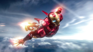 Ironman flying glowing chestlight mecha - panfuturism free wallpaper for desktop