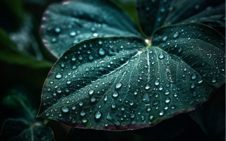 Green leaf water droplets macro 42 - a green leaf free wallpaper