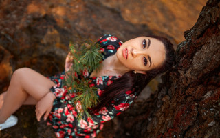 Elina karimova floral dress pine - floral free wallpaper