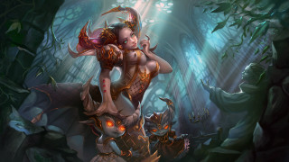 Demon woman forest gothic painting - a demon like body free wallpaper