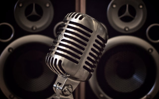 Microphone speakers studio photorealism blurry - photorealism free wallpaper