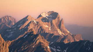 Mountain range snow pink sky 2 - carl hoppe free wallpaper