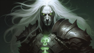 White hair green eyes glowing - green eye free wallpaper