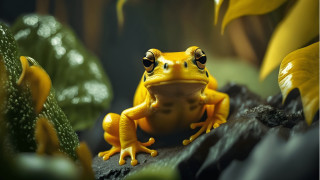 Yellow frog rock forest green - green plant free wallpaper