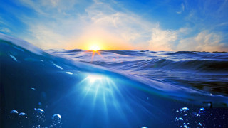 Sunrise ocean wave clouds beach - ocean free wallpaper