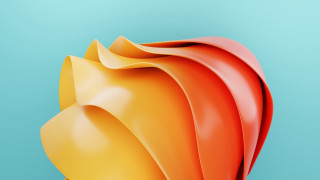 Red yellow object blue gradient - blue background free wallpaper