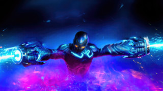 Futuristic man glowing arm armor - arm free wallpaper