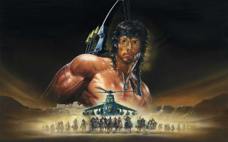 Man with gun helicopter group - classical realism free wallpaper