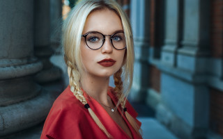 Mannequin glasses braid building artnouveau - art nouveau free wallpaper