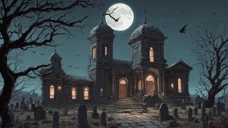 Creepy graveyard fullmoon bats gothic - full free wallpaper