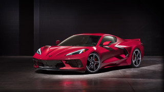 Red sports car dark room 98 - a black background and a spotlight free wallpaper