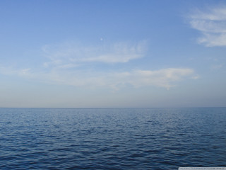 Water sky clouds boat reflection 6 - ocean free wallpaper