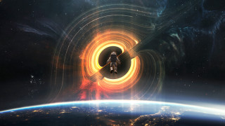 Space station person spiral light - a space station free wallpaper