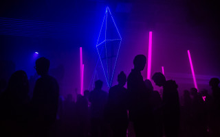 Cyberpunk pyramid group volumetric lights - hypermodernism free wallpaper