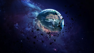 Space debris planet star purple - a picture of a planet free wallpaper