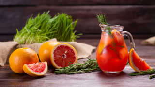 Water pitcher grapefruit oranges table - professional food photography free wallpaper for desktop
