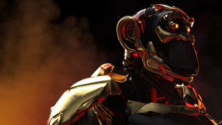 Robot helmet armor glowing eyes - a robot free wallpaper