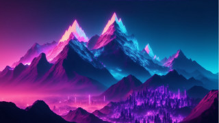 Mountain range gradient sky fantasy - a mountain range free wallpaper