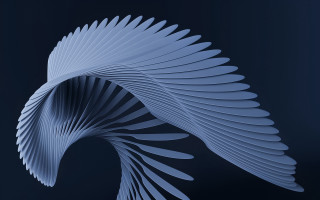 Blue sculpture curved gradient abstract - generative free wallpaper