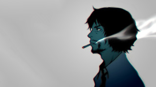 Man smoking beard shirt solo - a blue sky behind free wallpaper