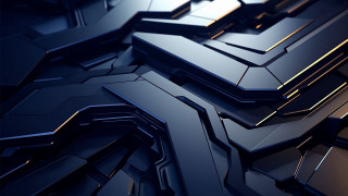 Keyboard gold accents 3d render - deconstructivism free wallpaper