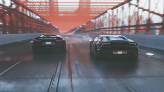 Bridge rainy cars motion blur - a foggy day free wallpaper