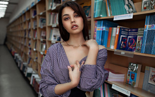Library book shelf fashion portrait - book free wallpaper