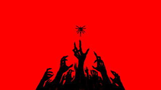 Red silhouette church torii star - a star above free wallpaper