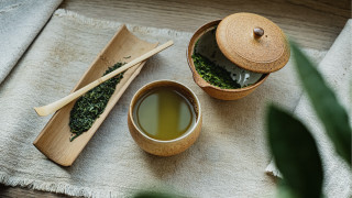 Tea cup wooden spoons towel - a cup of tea free wallpaper