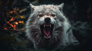 Wolf open mouth teeth sharp - tooth wide free wallpaper