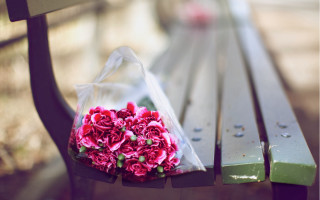 Flower bouquet plastic bag park - plastic free wallpaper