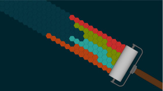 Colored paper roller bauhaus dynamic - a wooden handle free wallpaper