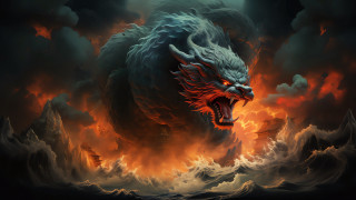 Dragon fire water sky ember - du jin free wallpaper
