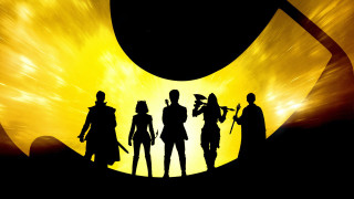 Yellow background group concept art - a yellow circle free wallpaper