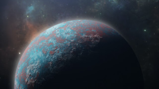 Blue red planet stars space - planet free wallpaper