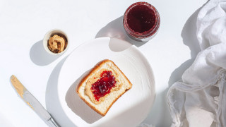 Toast jam knife fork coffee - product photo free wallpaper