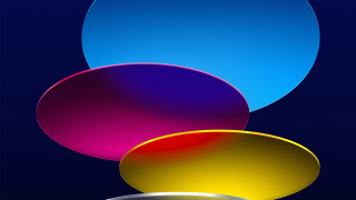 Three circles abstract sculpture colorful - surreal free wallpaper