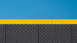 Yellow black building clock blue - donald judd free wallpaper