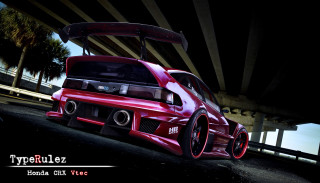 Red car bridge night hood - a red car free wallpaper